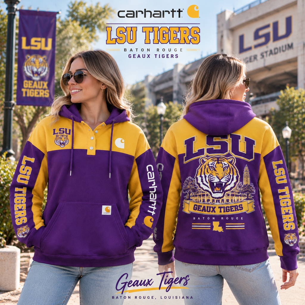 PREMIUM LSU HOODIE COLOR BLOCK TTNL