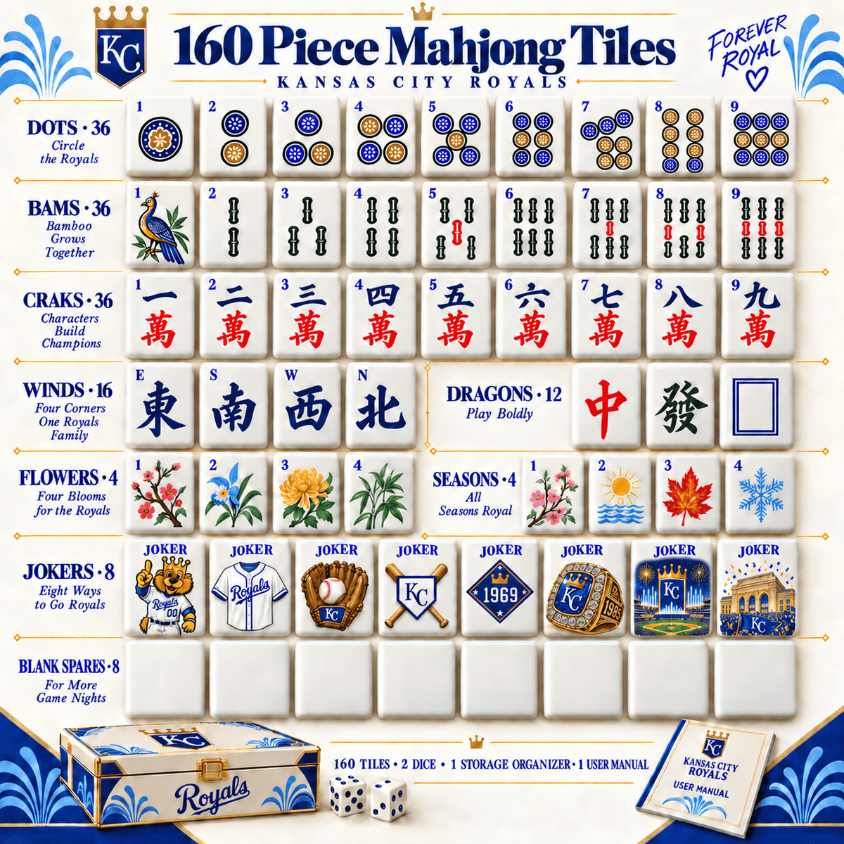Premium KCR Mahjong Tiles Set TTMH