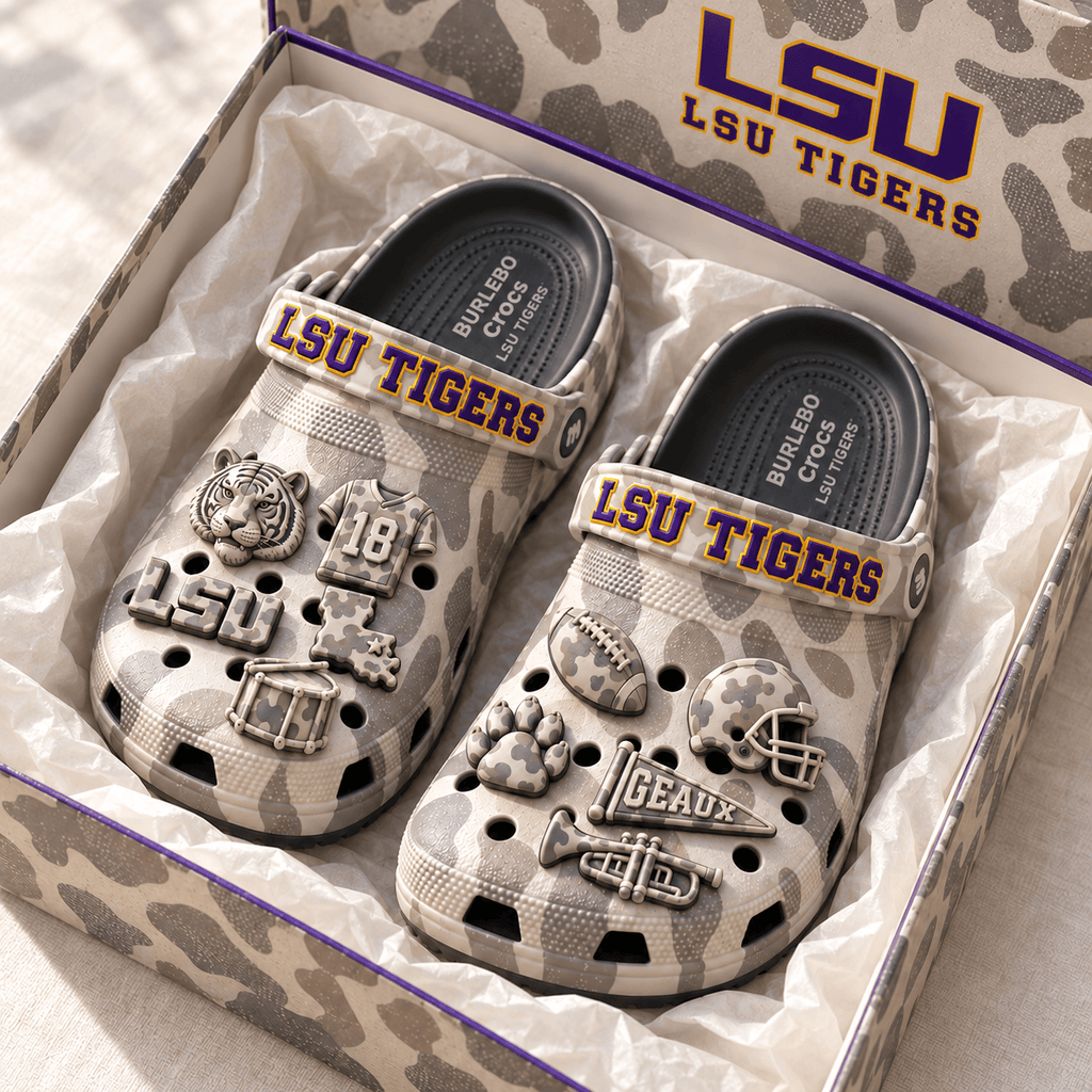 LSU Premium Deer Camo Charm Clog PTKL
