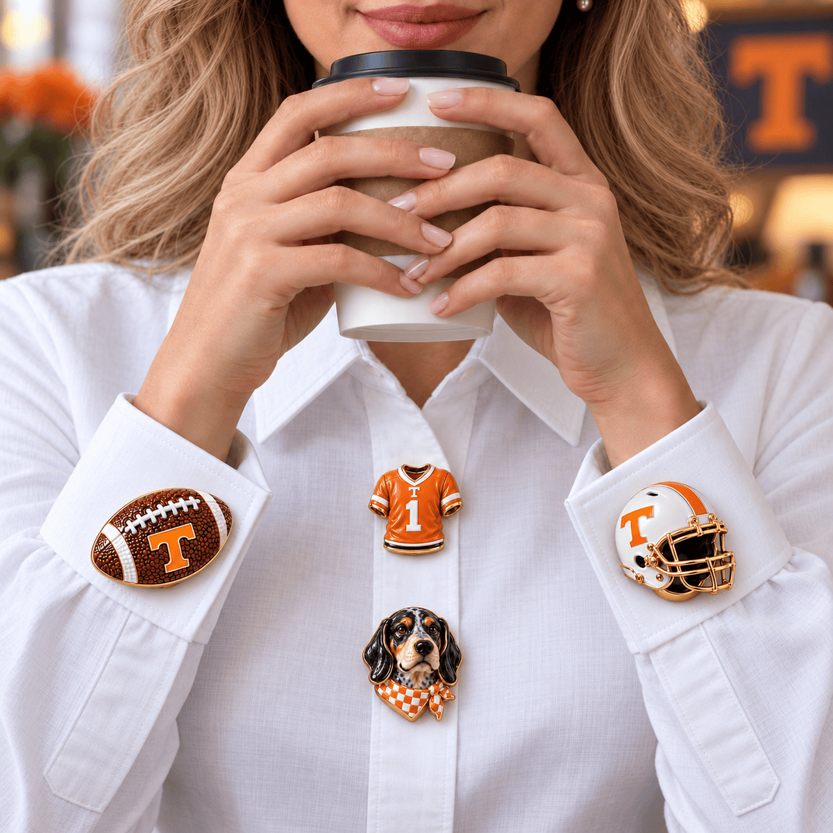 TVF Sculpted Button Jewelry Set NTKO