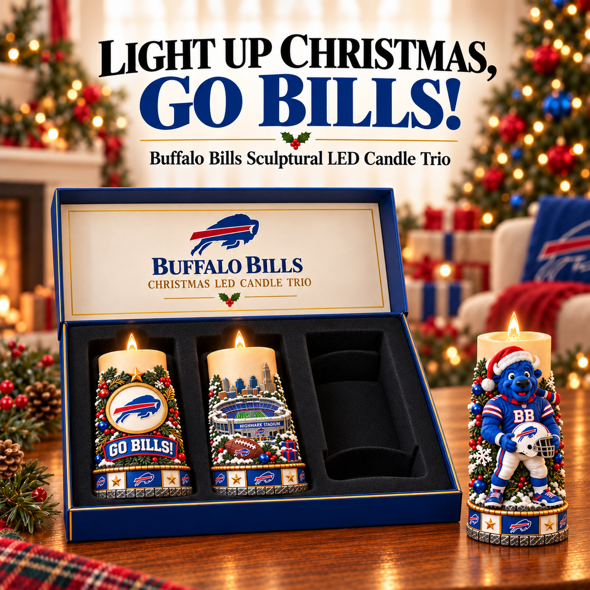 Premium BFBL Sculptural LED Candle Trio NTVA