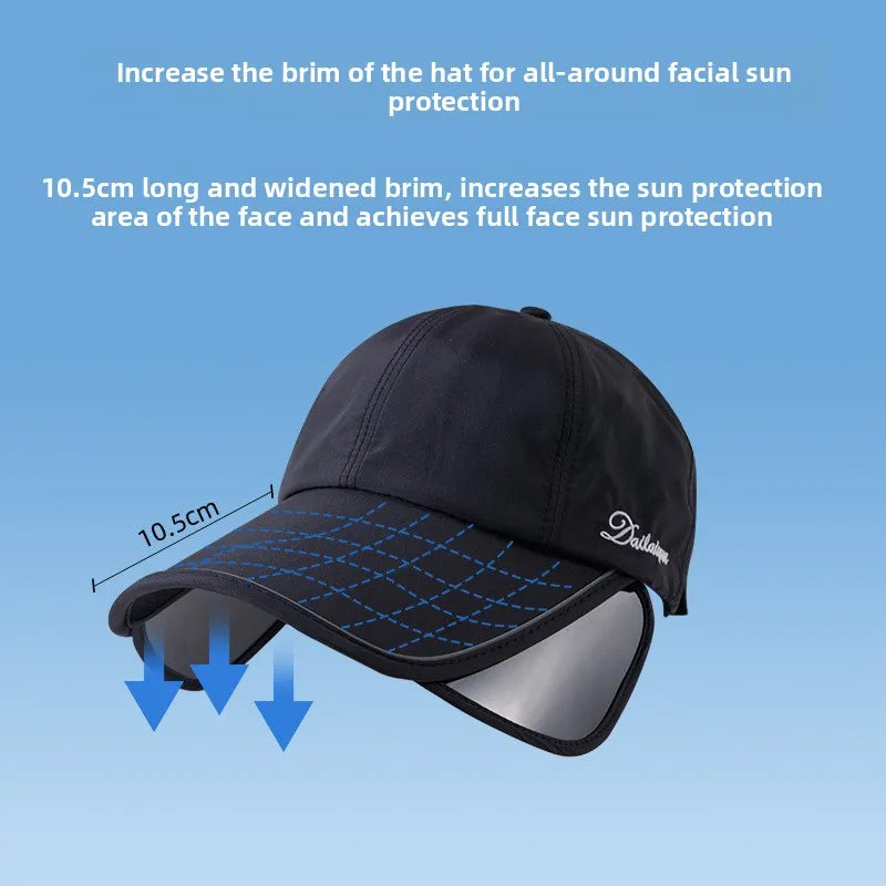 Wide Brim Sunscreen Baseball Hat Adjustable Visor UV Protection Sports Cap Sun Protection Reflective Strip Sun Visor Hat Outdoor